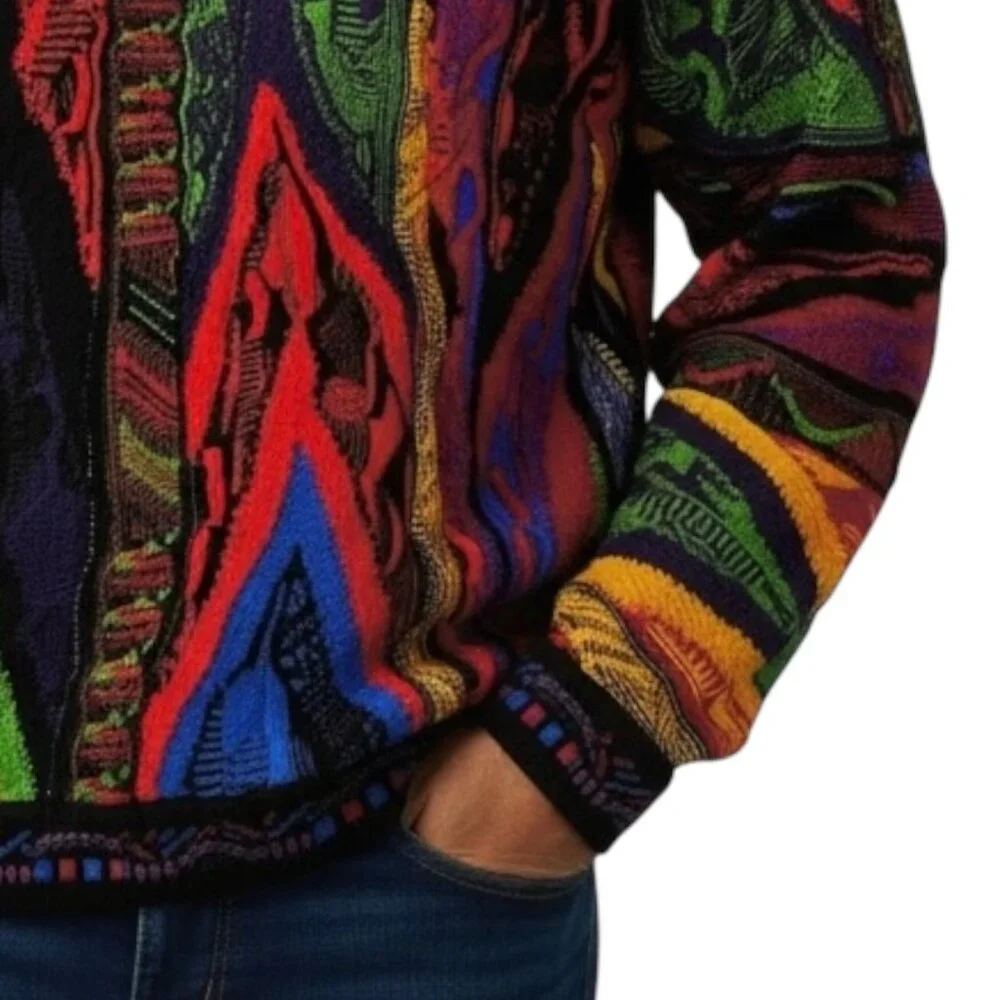 COOGI Australia Rare Vintage Hip-Hop Biggie Smalls 3D Knit Multicolor Sweater - Picture 14 of 17